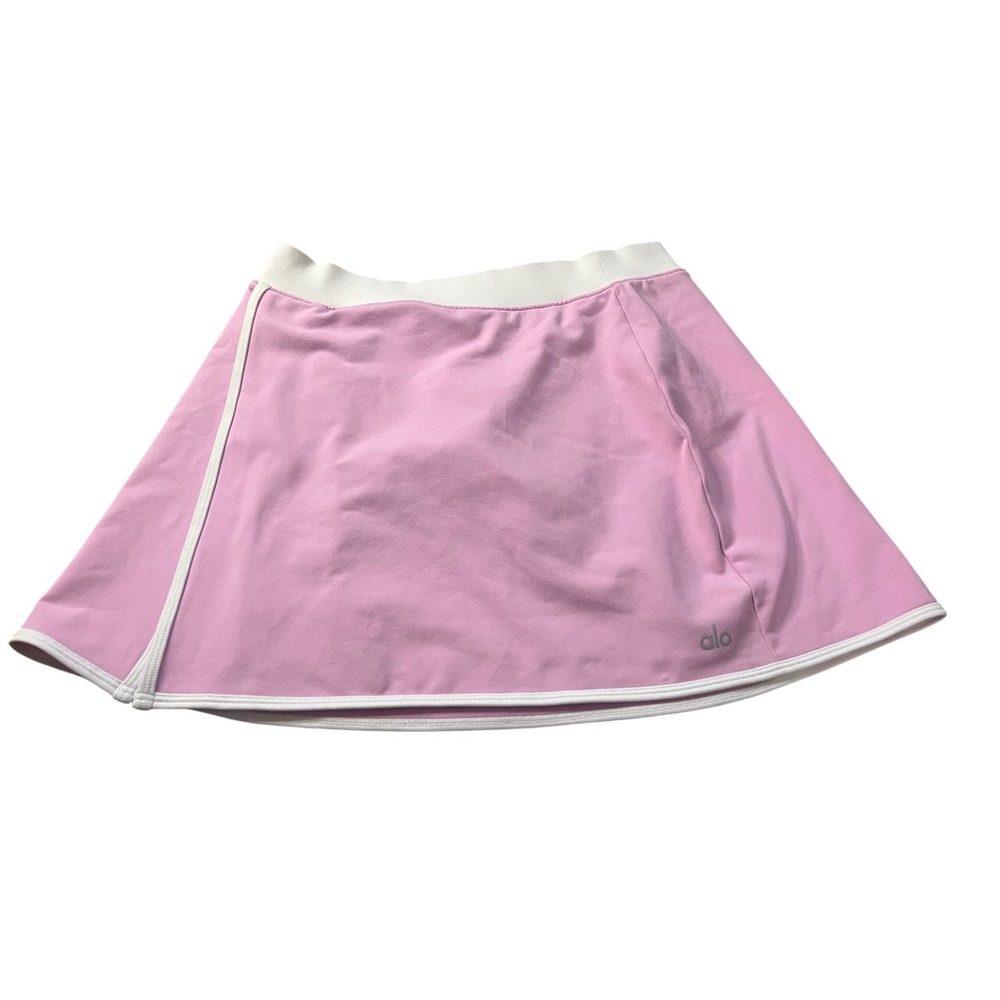 Alo Yoga Pink Tennis Skort White Trim Active Skirt Medium